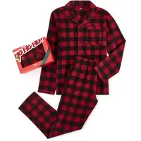 CELIO XJIPYFLANE Pánské pyžamo, červená, velikost