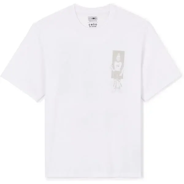 CELIO LLEHXH1 Pánské bavlněné tričko, bílá, velikost