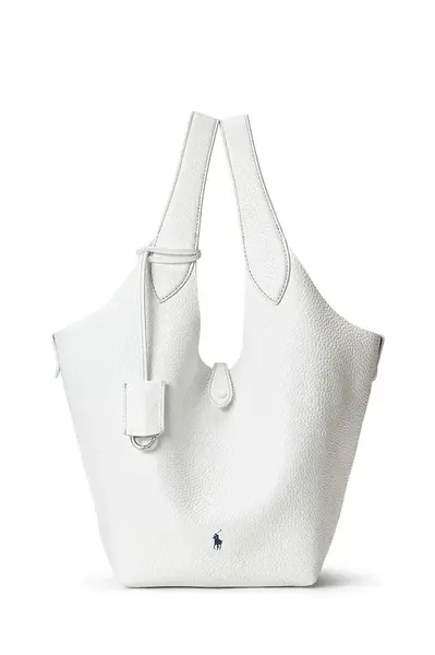 Kožená kabelka Polo Ralph Lauren Tote růžová barva, 428938031