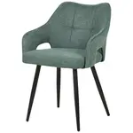 MID.YOU ŽIDLE S PODRUČKAMI, železo, tkaná látka, zelená