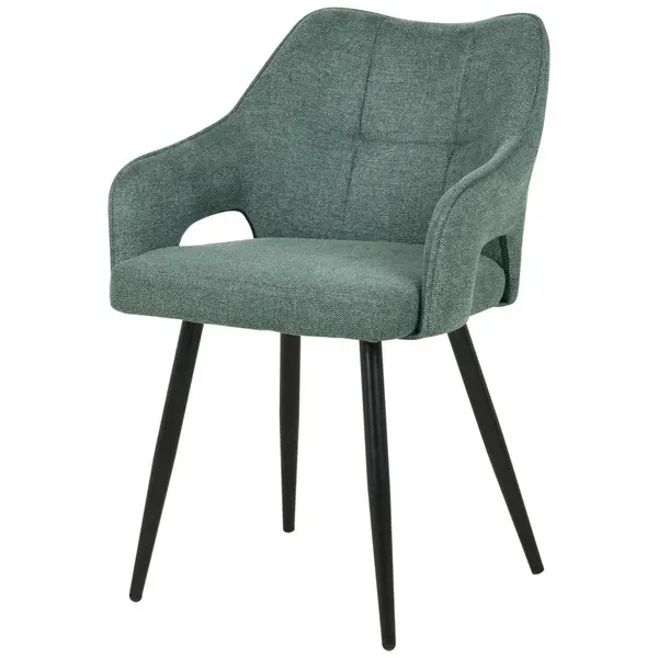 MID.YOU ŽIDLE S PODRUČKAMI, železo, tkaná látka, zelená