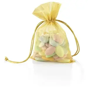 25 x Organzové sáčky zlaté 120 x 120 mm