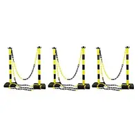 Sada 6 značkovacích sloupků + 12 m žlutočerného řetězu