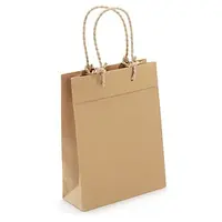 20 x Taška z kraftového papíru Elégance 200x260x80mm, vyztužené dno, hnědá