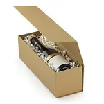 Dárková krabice na víno s magnetickým uzávěrem 100x100x330mm, hnědá