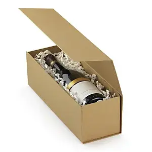Dárková krabice na víno s magnetickým uzávěrem 100x100x330mm, hnědá