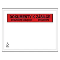 1000 x Samolepicí obal na doprovodnou dokumentaci, 230x125mm, DOKUMENTY K ZÁSILCE ve 3 jazycích | RAJA