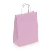 50 x Dárkové tašky z kraftového papíru 240x310x120mm, světle růžové | RAJA
