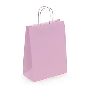 50 x Dárkové tašky z kraftového papíru 240x310x120mm, světle růžové | RAJA