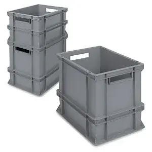 Stohovatelná europřepravka 400 x 300 x 220 mm, šedá, objem 20l, nosnost 20kg  | RAJA