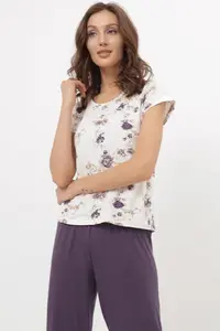 Dámské pyžamo Bambusové STEFANIA L Fialová