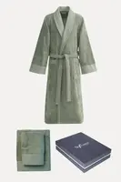 Pánský župan AXEL + ručník + osuška + dárkový box M Khaki