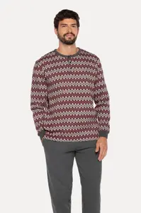 Teplé pánské pyžamo RENE XL Bordó