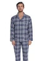 Pánské flanelové pyžamo PAULO L Tmavě modrá
