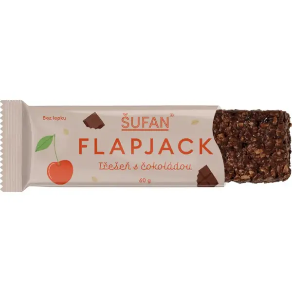 Šufan Flapjack tyčinka bez lepku příchuť Cherry with chocolate 60 g