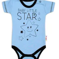 Baby Nellys Body krátký rukáv  Baby Little Star - modré vel.  56