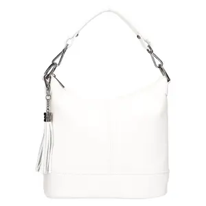 Dámská kožená kabelka Italia Solla - bílá