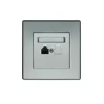 GPT-1L Telefónna zásuvka jednopólová RJ11 strieborná metalíza