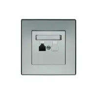 GPT-1L Telefónna zásuvka jednopólová RJ11 strieborná metalíza