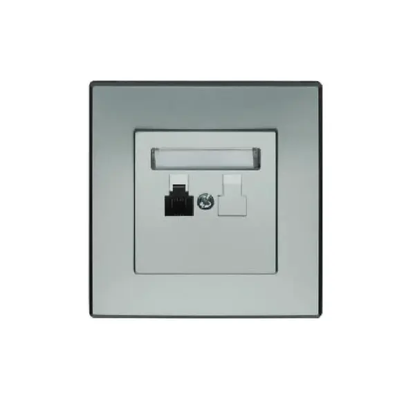 GPT-1L Telefónna zásuvka jednopólová RJ11 strieborná metalíza