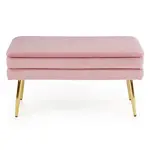 Taburetka Velva růžová/zlatá