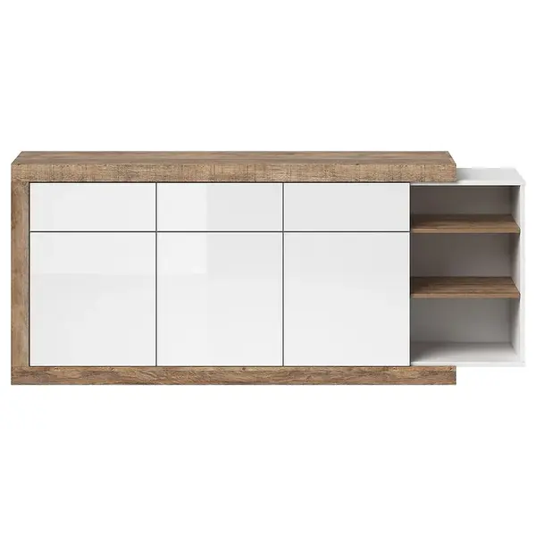 Komoda Sintra 25 3D3S dub samdal bílý/dub samdal bílý lesk