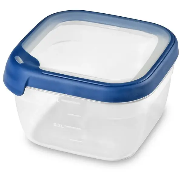 Box čtverec 1.2l průhledný/modrý