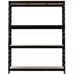 Kovový zásuvný regál NERO II 180x120x45 4 police/300 kg černý