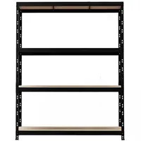 Kovový zásuvný regál NERO II 180x120x45 4 police/300 kg černý