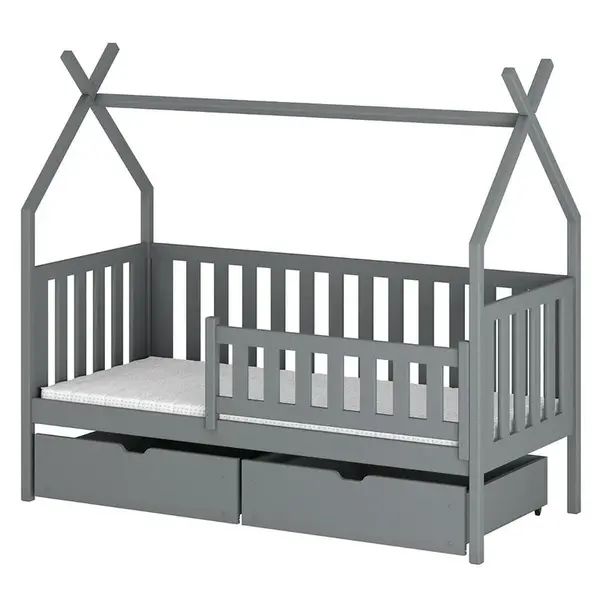 Posteľ Domček Simba 80x160 sivá