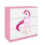 Detská komoda Babydreams ružová – Jednorožec