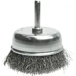 Kefa hrnčeková, 70 mm, so stopkou 6 mm, vlnitý oceľový drôt, Drel