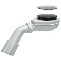 Sifón pre sprchovú vaničku Ø 90 mm čistený zhora chróm/mat čierny 2611