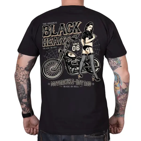 Triko BLACK HEART Chopper Pussy černá XL