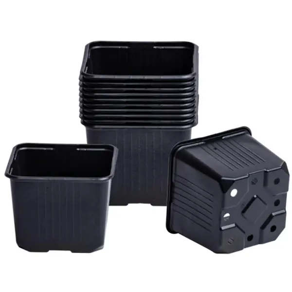 Štvorcový kvetináč na sadenice 11 cm čierny