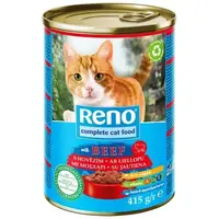 Reno Kusy hovädzieho mäsa pre mačky 415 g v omáčke