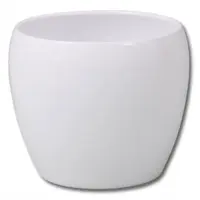 Obal na kvetináč LUNA ISLAND METALIKA keramický biely 20x18 cm