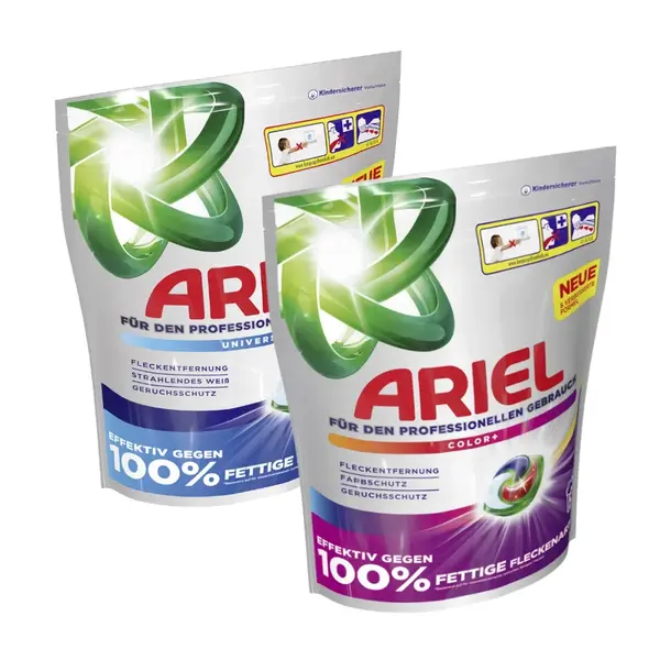 ACTION PACK Ariel 2x kapsle All in 1 na univerzální a barevné praní 50 ks
