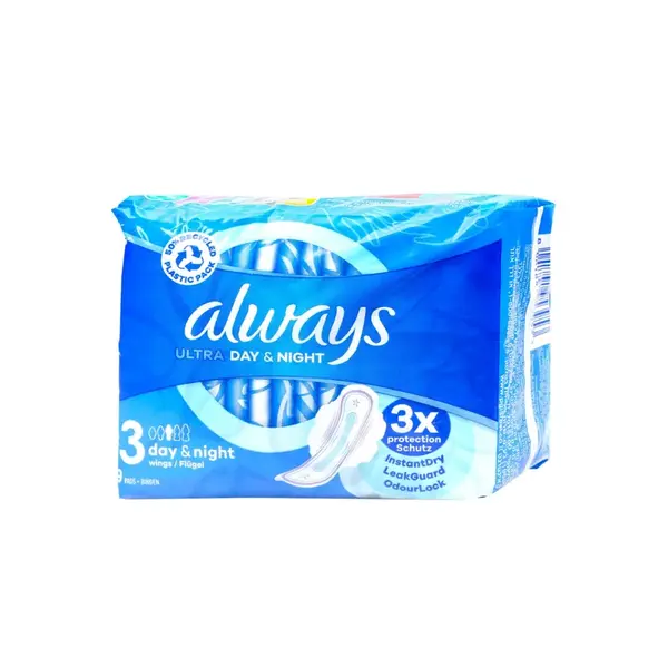 Always Ultra Day & Night 3 hygienické vložky 9 ks