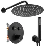 Sprchový set podomítkový s termostatem LUNGO černá + BOX