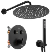 Sprchový set podomítkový s termostatem LUNGO černá + BOX