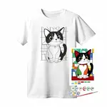 Bavlněné tričko s motivem pro pomalování – Colorful Cat