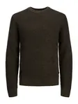 JACK & JONES Sveter 'JJGLOBAL'  tmavohnedá