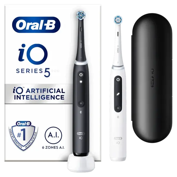 Oral-B iO Series 5 Matt Black+Quite White Duo Pack elektrický zubní kartáček 2 ks