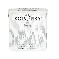 KOLORKY DAY Jednorázové eko plenky vel. L 8-13 kg 19 ks peří
