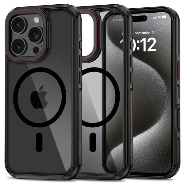 Tech-Protect MagHybrid MagSafe, iPhone 16 Pro, červenočerný