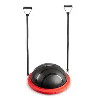 Balanční podložka inSPORTline Dome Edge s gumovými expandery 100 cm / 4,6 kg červeno-černá