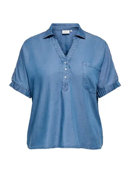 ONLY Carmakoma Blúzka 'CarCharis'  modrá denim