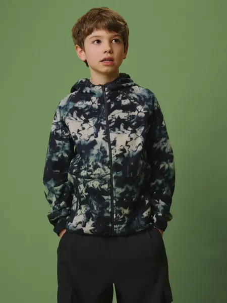 Chlapecká regular fleece mikina s kapucí 4f modrá 164