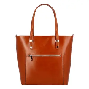 Dámská kožená kabelka koňaková - Delami Andrea